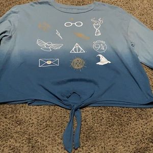 Blue Harry Potter long sleeve crop top